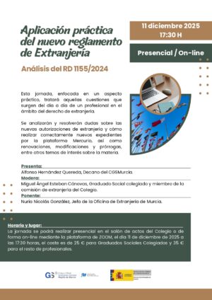 Colegiados: APLICACIÓN PRÁCTICA DEL NUEVO REGLAMENTO DE EXTRANJERÍA. ANÁLISIS DEL RD 1155/2024