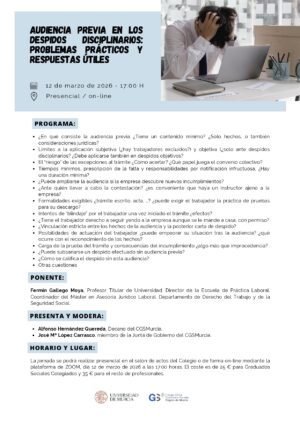 Colegiados: AUDIENCIA PREVIA EN LOS DESPIDOS DISCIPLINARIOS: PROBLEMAS PRÁCTICOS Y RESPUESTAS ÚTILES
