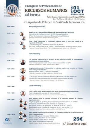 II CONGRESO DE PROFESIONALES DE RRHH DEL SURESTE. 1 OCTUBRE 2026.