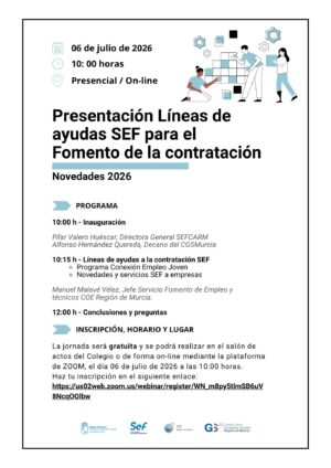 PRESENTACIÓN LÍNEAS DE AYUDAS SEF PARA EL FOMENTO DE LA CONTRATACIÓN